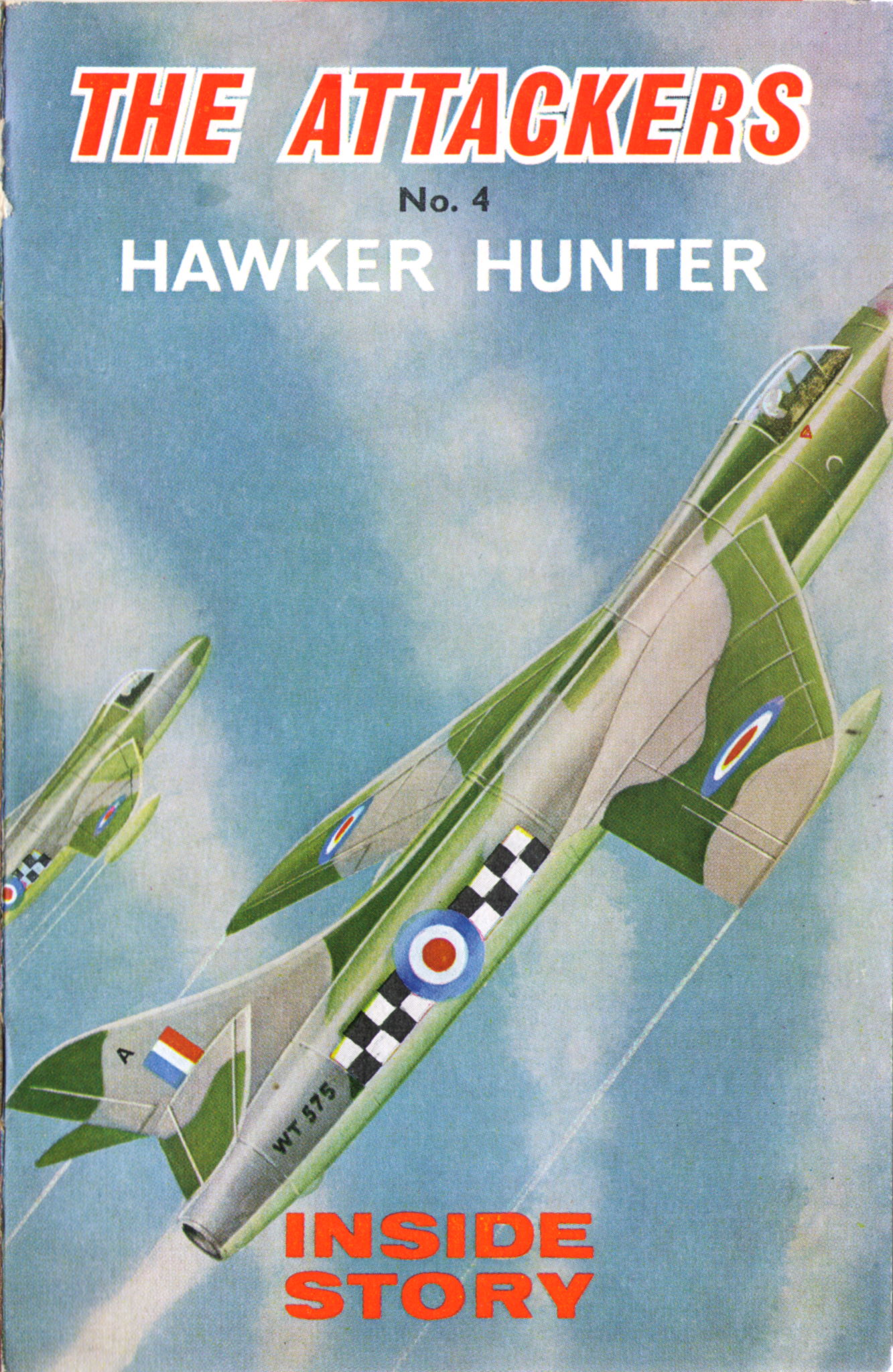 inside story FROG The Attackers Series F144 Hawker Hunter, IMA Ltd, 1965, Front cover